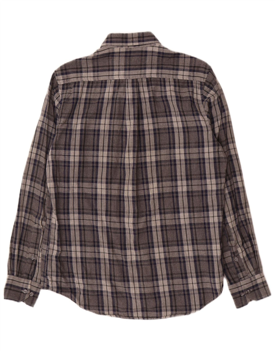Camisa masculina de flanela de ajuste regular DACK'S pequeno algodão xadrez cinza