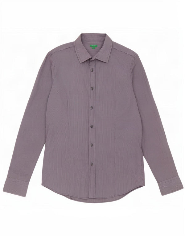 Camisa masculina Benetton listrada azul média