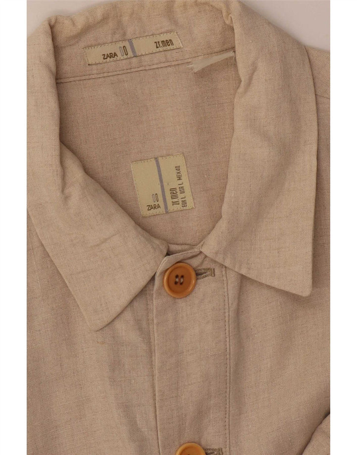 Sobretudo masculino Zara UK 40 grande bege