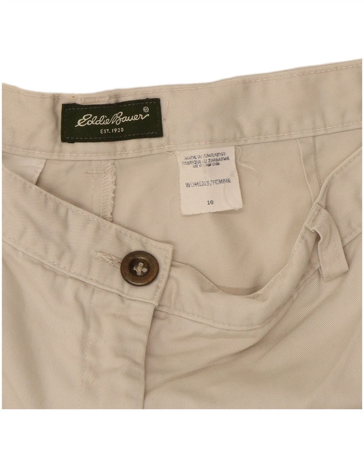 Shorts Chino feminino Eddie Bauer EUA 10 grande W30 branco
