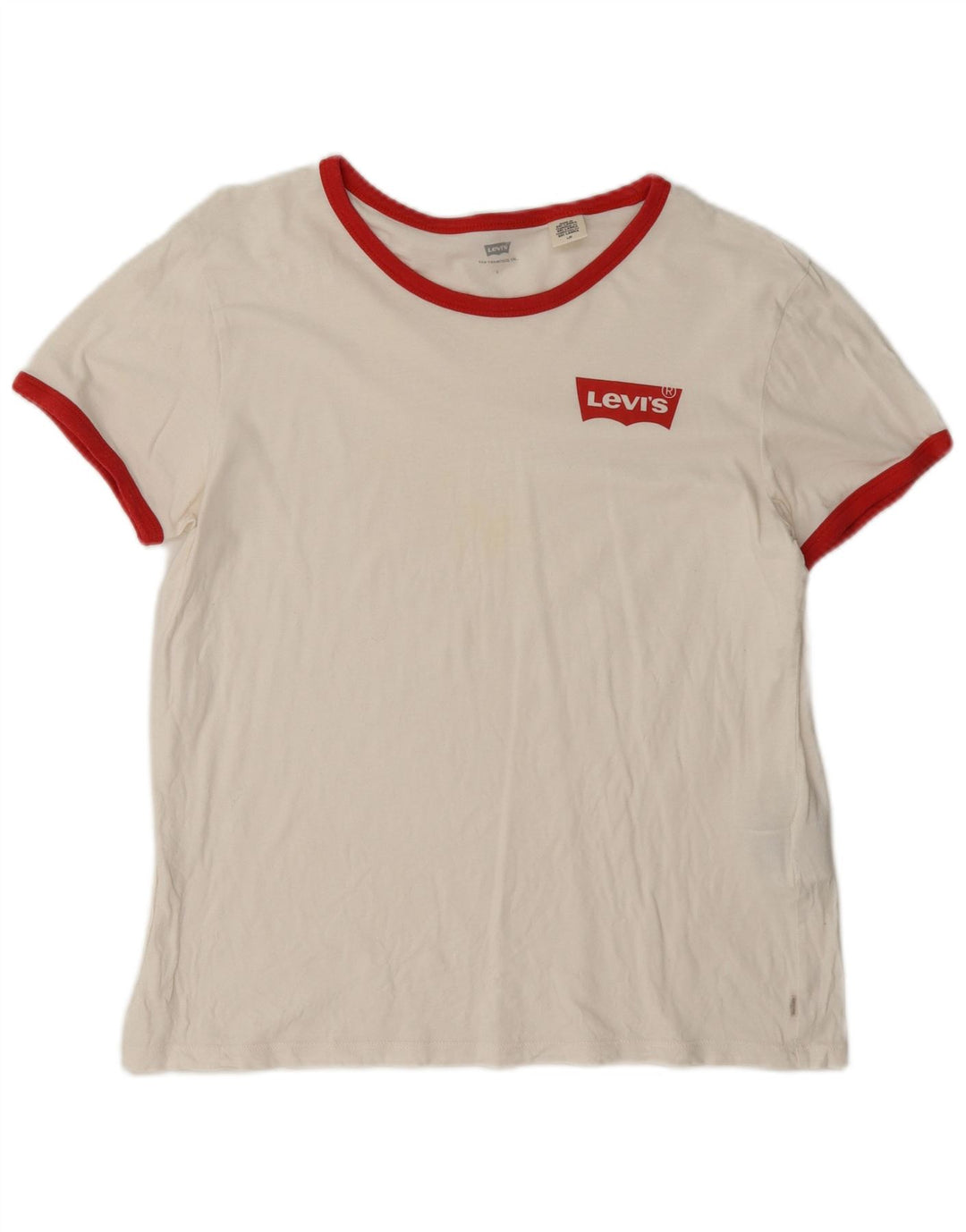 Camiseta feminina Levi's UK 16 grande algodão branco