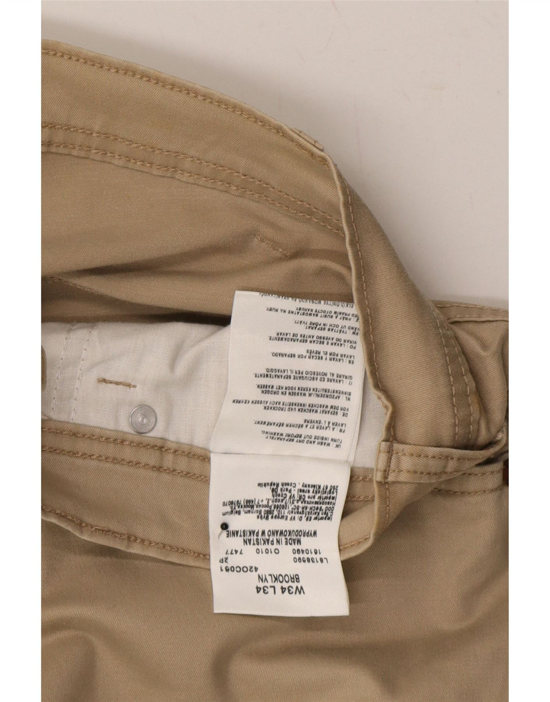 LEE Womens Brooklyn Straight Casual Trousers W34 L34  Beige Cotton Vintage Lee and Second-Hand Lee from Messina Hembry 