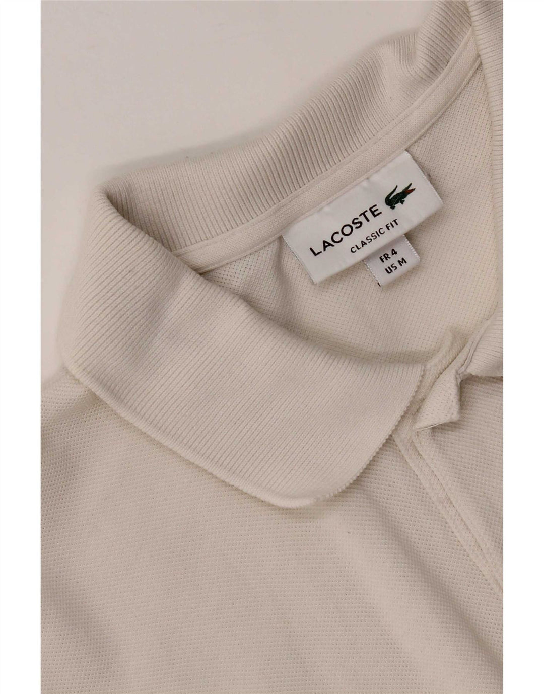 Camisa polo masculina Lacoste Classic Fit tamanho 4 médio branco