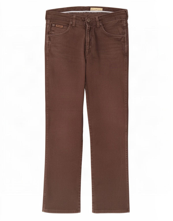 Wrangler Masculino Arizona Straight Jeans W33 L32 Marrom Algodão