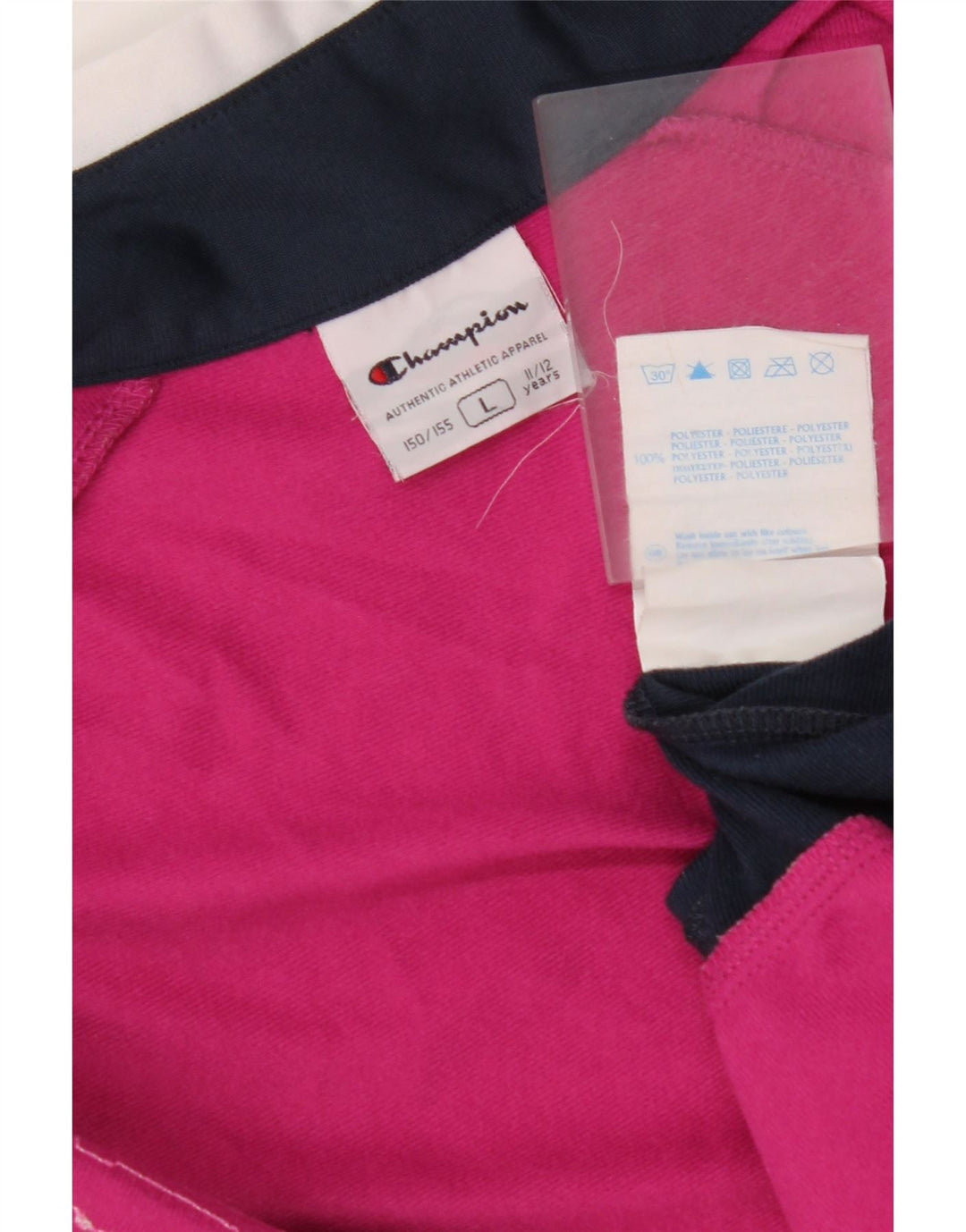 Jaqueta de treino feminina CHAMPION 11-12 anos grande bloco colorido rosa