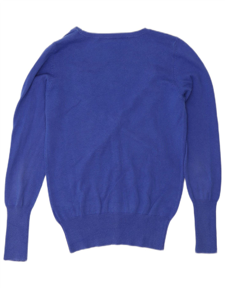 Suéter cardigã feminino Zara Reino Unido 12 azul médio