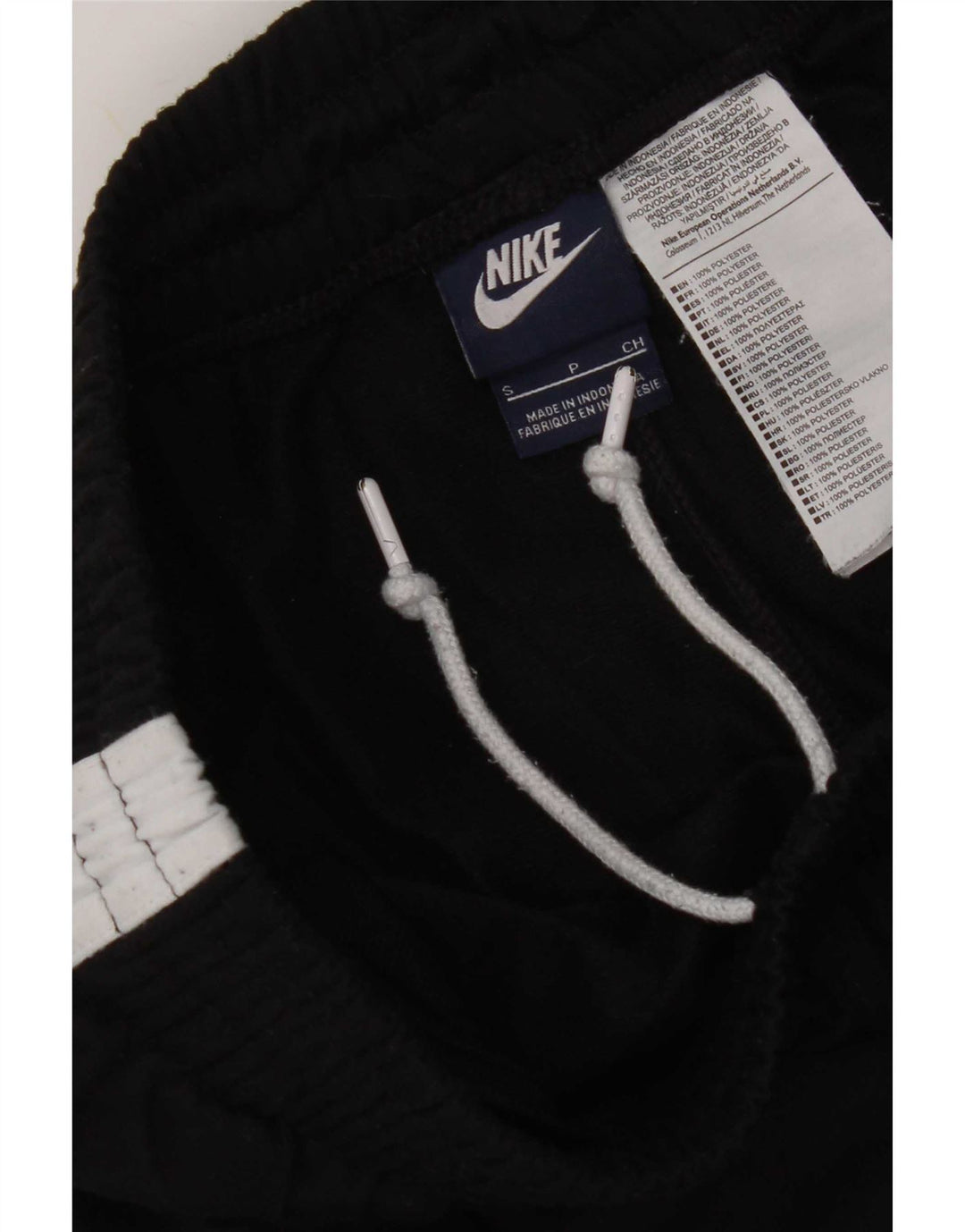 Calça de treino masculina Nike pequena preta colorblock poliéster