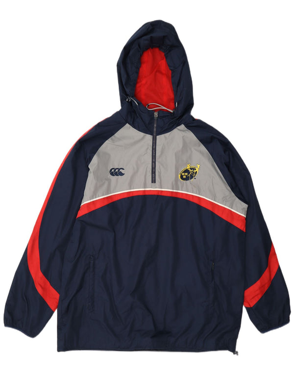 Jaqueta de chuva masculina Canterbury Munster Rugby com capuz Reino Unido 40 grande azul marinho
