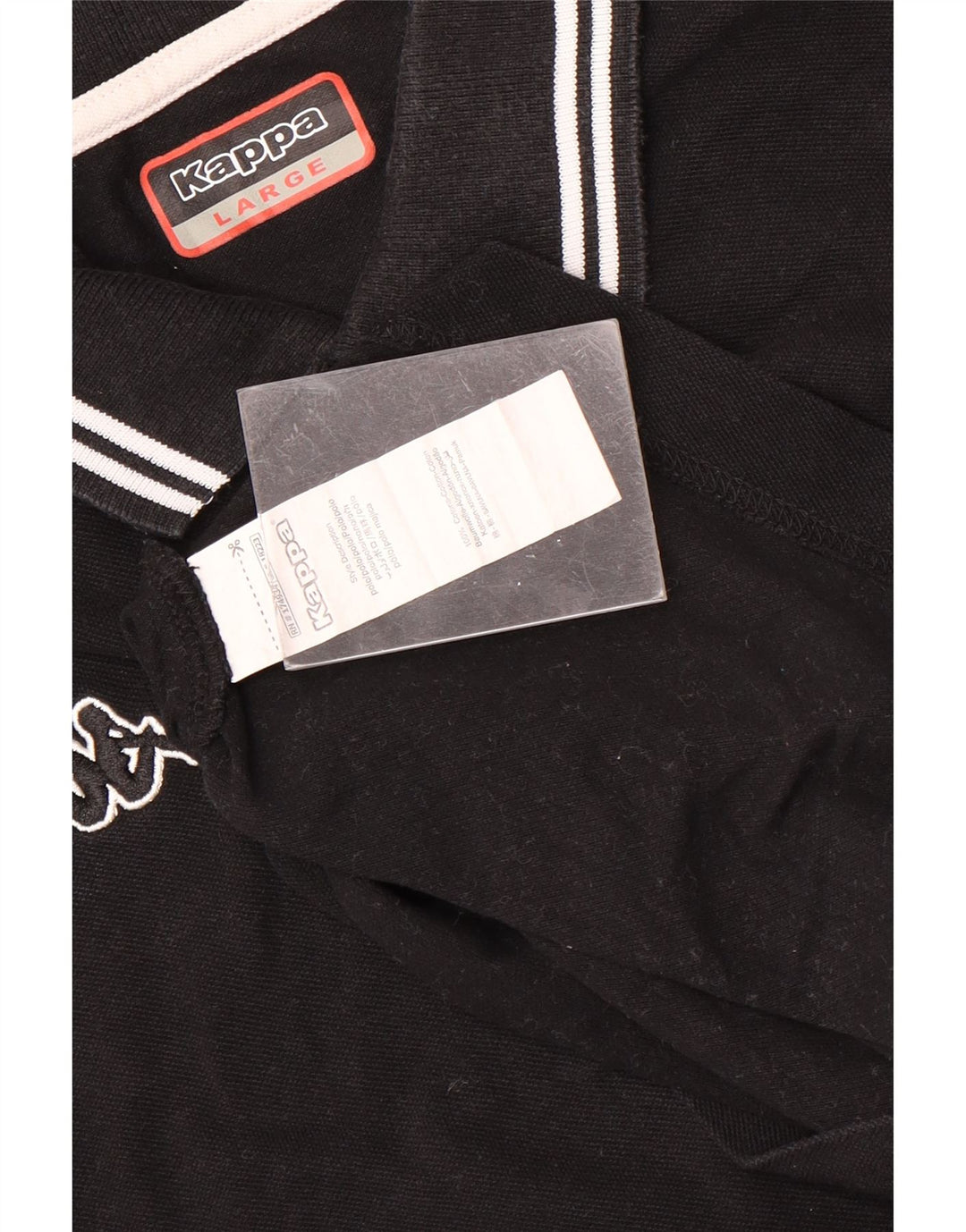 Camisa polo masculina Kappa grande algodão preto