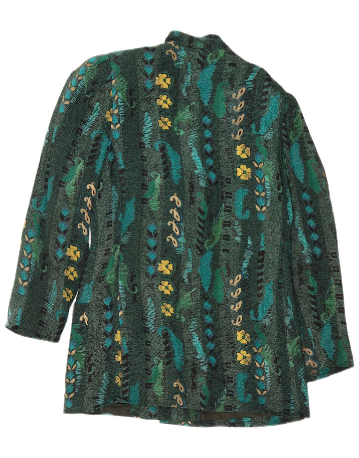 Jaqueta blazer feminina Betty Barclay com 6 botões UE 38 verde médio floral