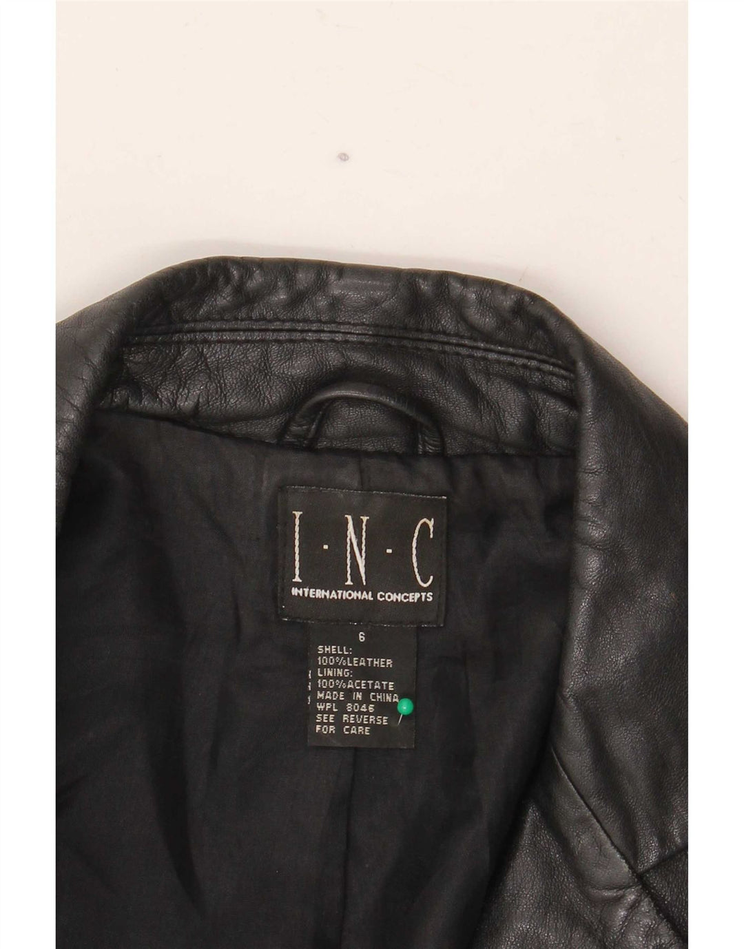 Jaqueta de couro feminina International Concepts US 6 médio preto