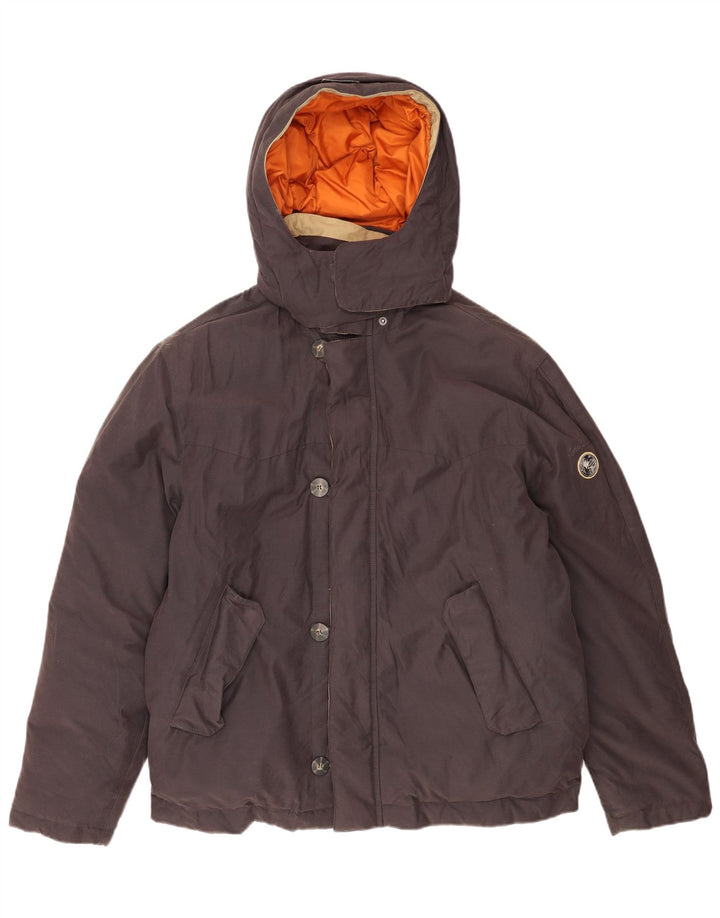 Jaqueta masculina acolchoada com capuz Invicta UK 40 grande algodão preto