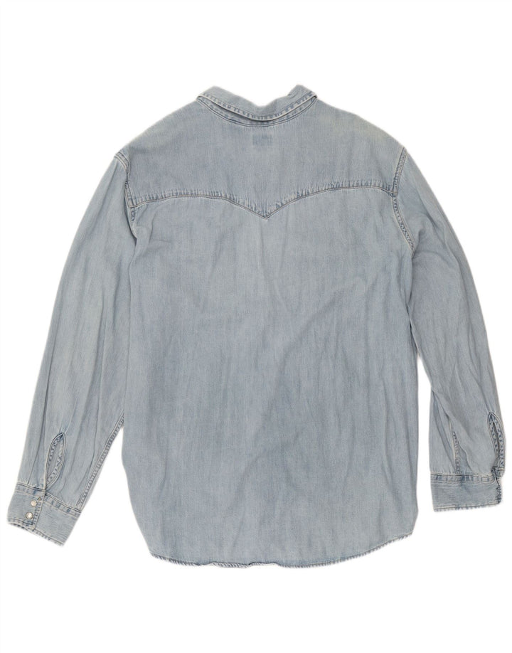 Camisa jeans alta masculina Levi's XL azul algodão