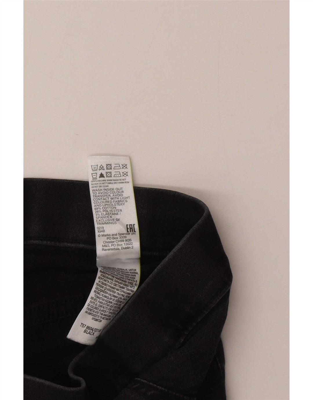 Calça jeans feminina Marks & Spencer UK 14 médio W28 L26 algodão preto