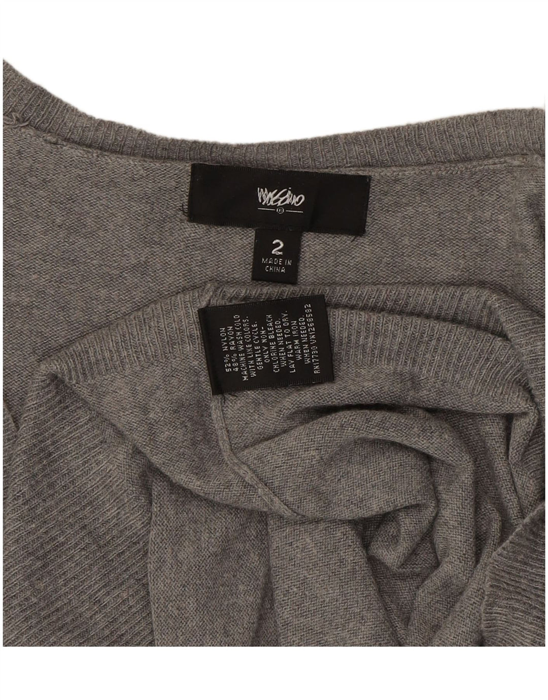 Mossimo suéter feminino grande com decote em V US 2 XS cinza nylon