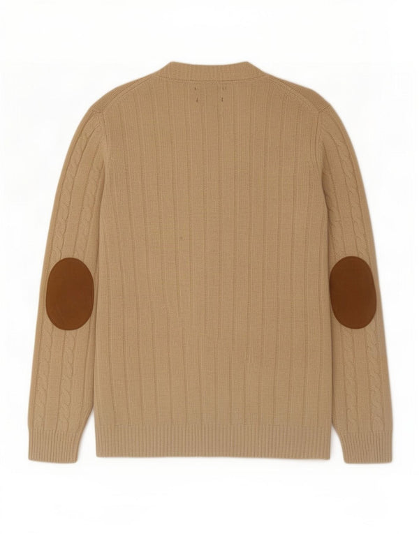 Suéter cardigã feminino Massimo Dutti Reino Unido 14 grande bege