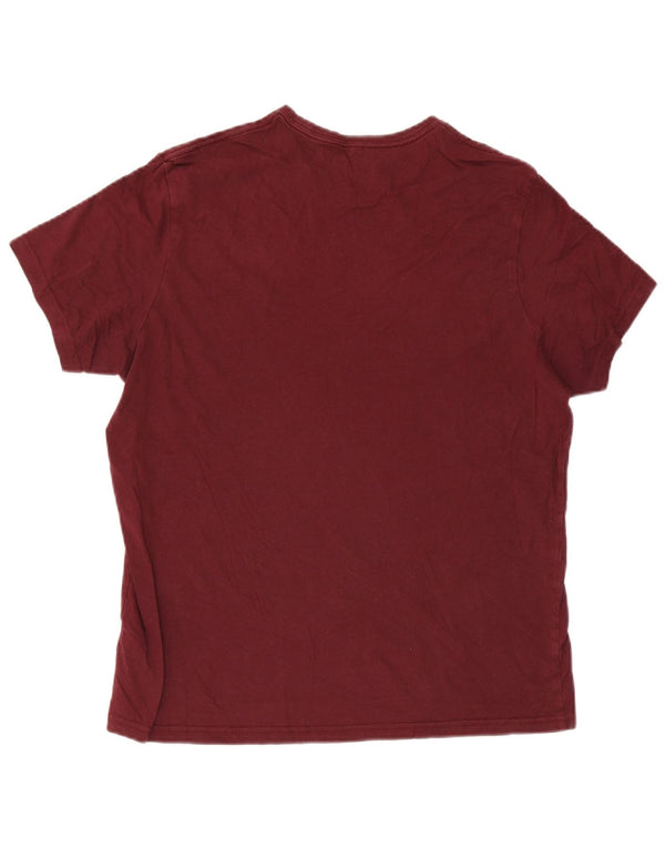 Jack Wills Mens Classic Fit Camiseta Top Grande Algodão Borgonha