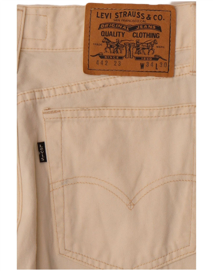 Jeans retos femininos LEVI'S W34 L30 algodão branco