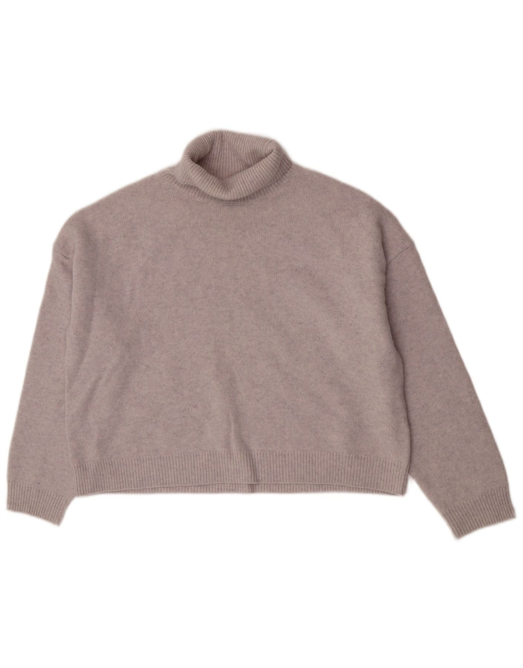 Suéter feminino Massimo Dutti com gola redonda grande Reino Unido 6 XS lã cinza