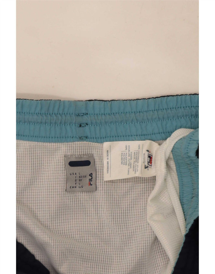 Fila Mens Sport Shorts Grande Poliéster Azul Marinho