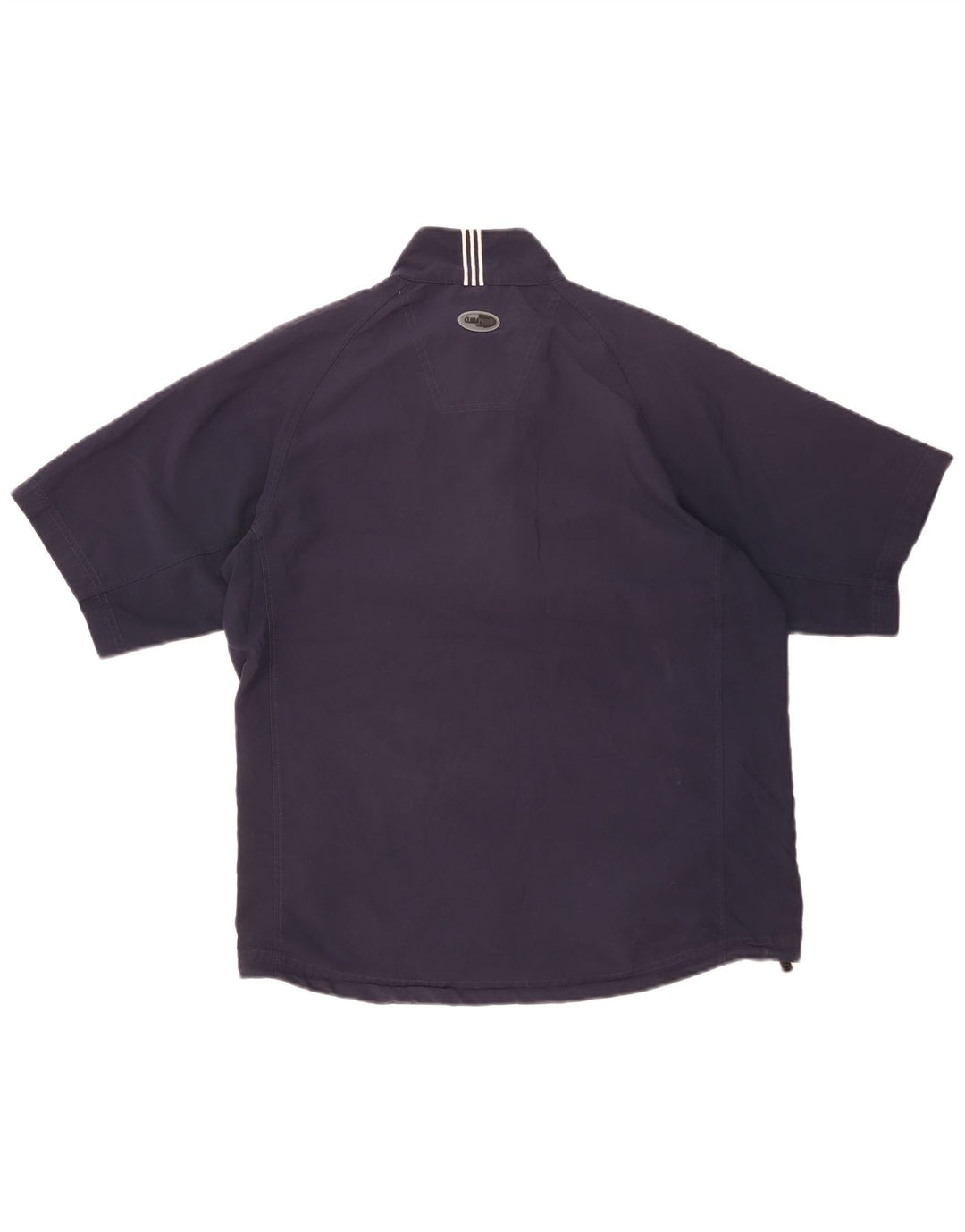 Adidas masculino manga curta com zíper gola pulôver moletom top médio azul marinho
