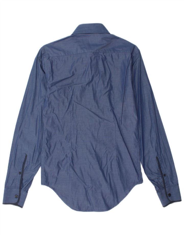 Camisa masculina ZARA pequena azul algodão