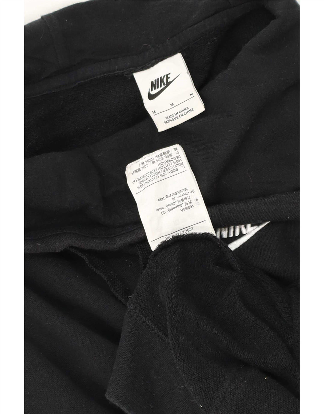 Nike Mens Hoodie Jumper Médio Algodão Preto