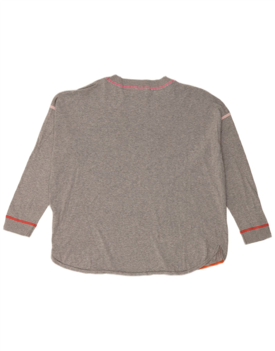 Tommy Hilfiger Suéter feminino oversized com gola redonda Reino Unido 16 grande cinza