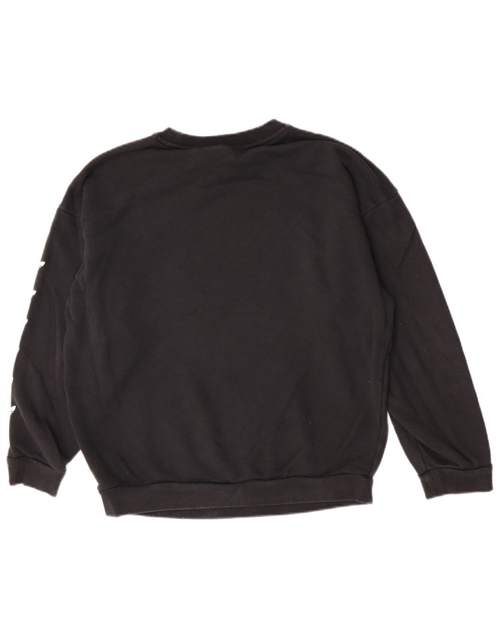 Adidas feminino gráfico oversized moletom jumper reino unido 12 médio algodão preto