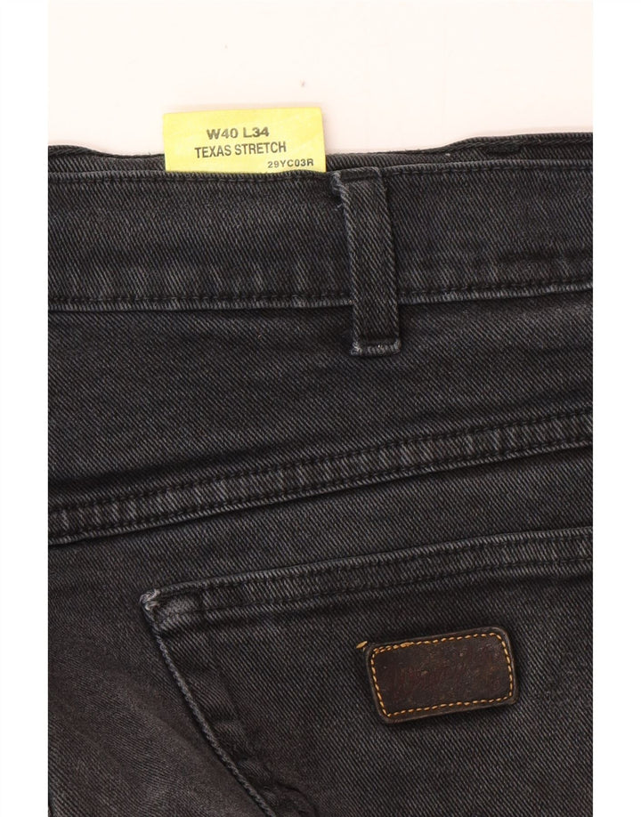 WRANGLER Masculino Texas Stretch Straight Jeans W40 L34 Algodão Cinza
