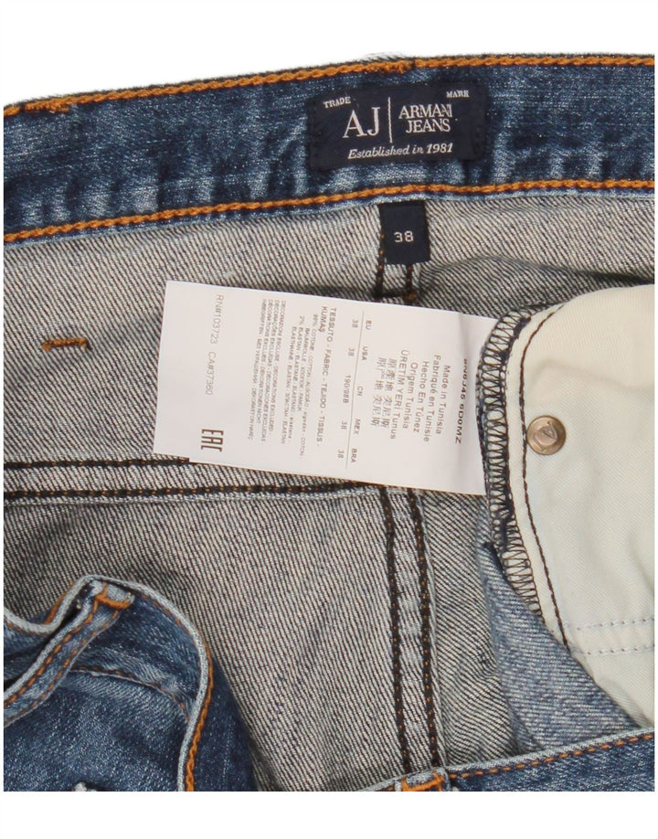 Calça jeans reta masculina Armani W38 L35 algodão azul marinho