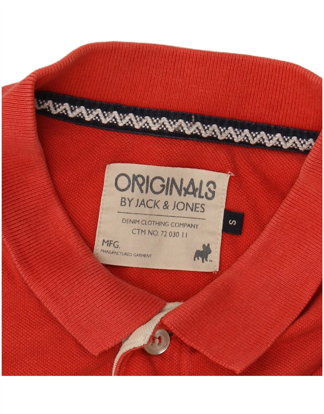 Camisa polo masculina Jack & Jones com estampa gráfica pequena de algodão vermelho