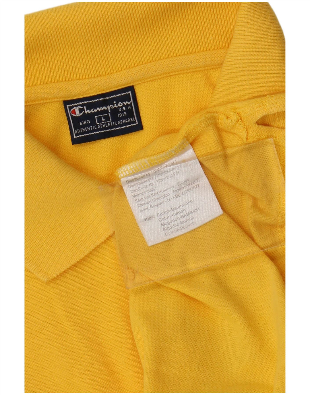 Camisa polo masculina CHAMPION grande algodão amarelo