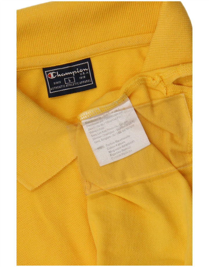Camisa polo masculina CHAMPION grande algodão amarelo