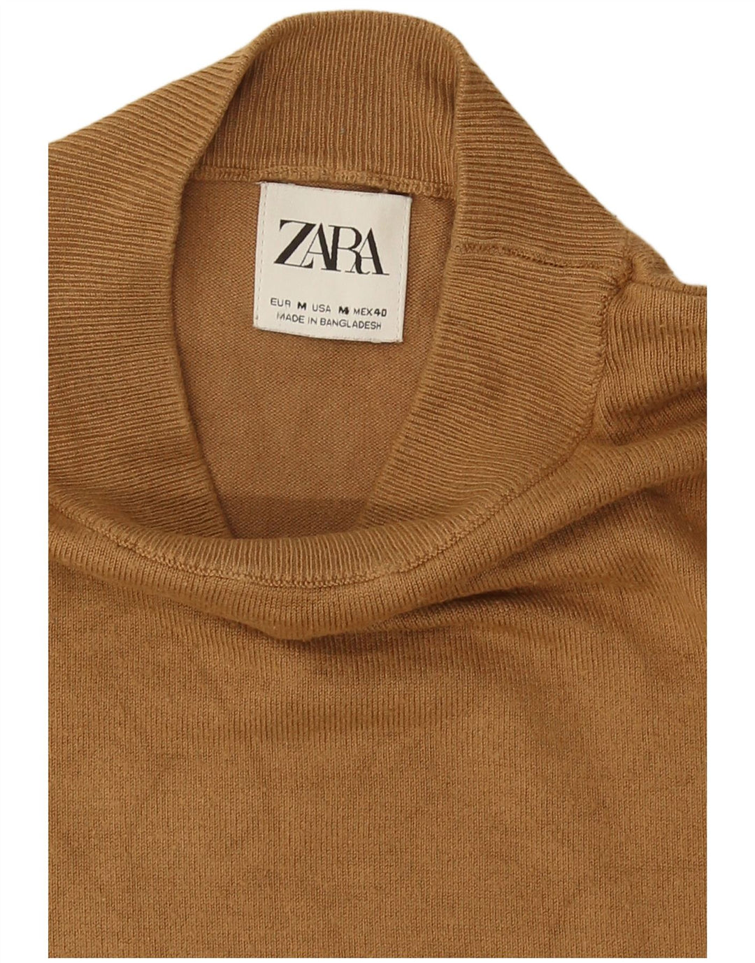 Zara Suéter masculino com gola tartaruga médio bege