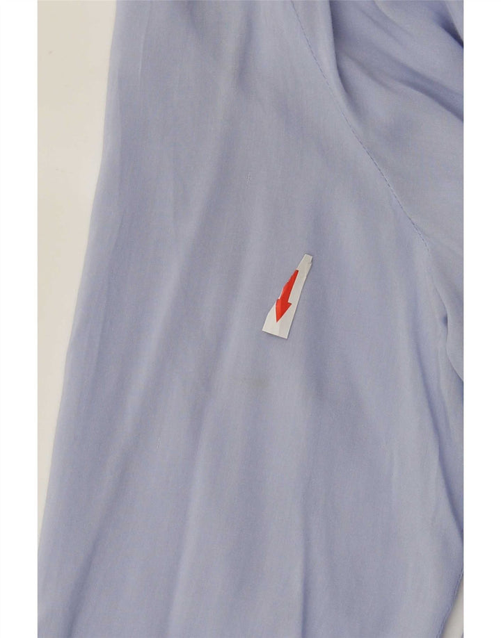 Túnica feminina Guess manga 3/4 oversized Reino Unido 10 pequeno rayon azul manchado
