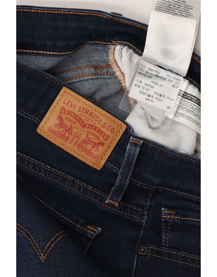 Calça jeans feminina Levi's 712 Slim W28 L32 azul marinho algodão