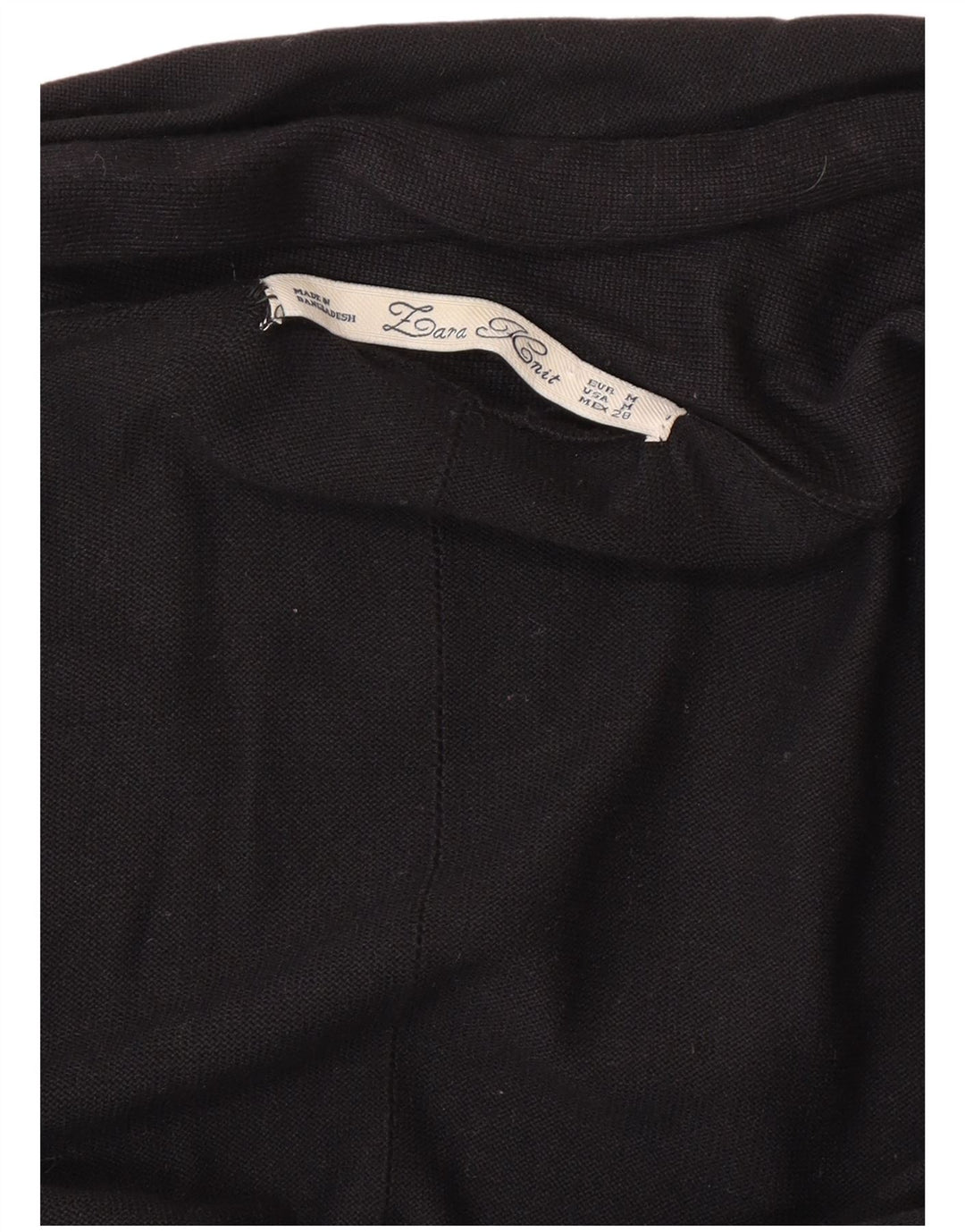 Zara Suéter Cardigan Aberto Feminino Reino Unido 12 Médio Preto