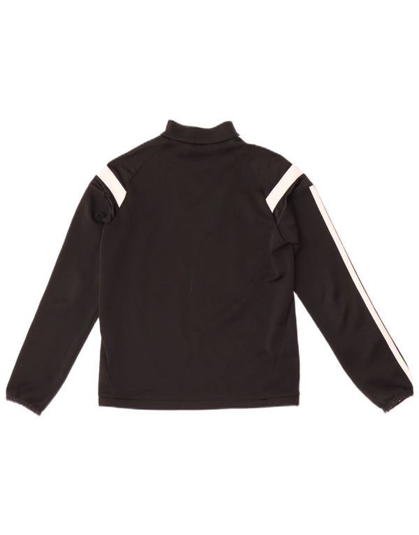 Adidas Meninos Zip Neck Graphic Top Manga Longa 9-10 Anos Médio Preto Esportes