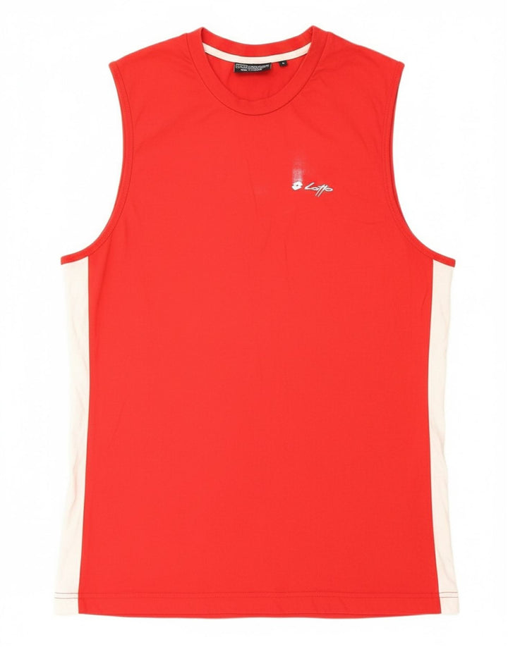 LOTTO Mens Colete Top XL Vermelho Algodão Colorblock