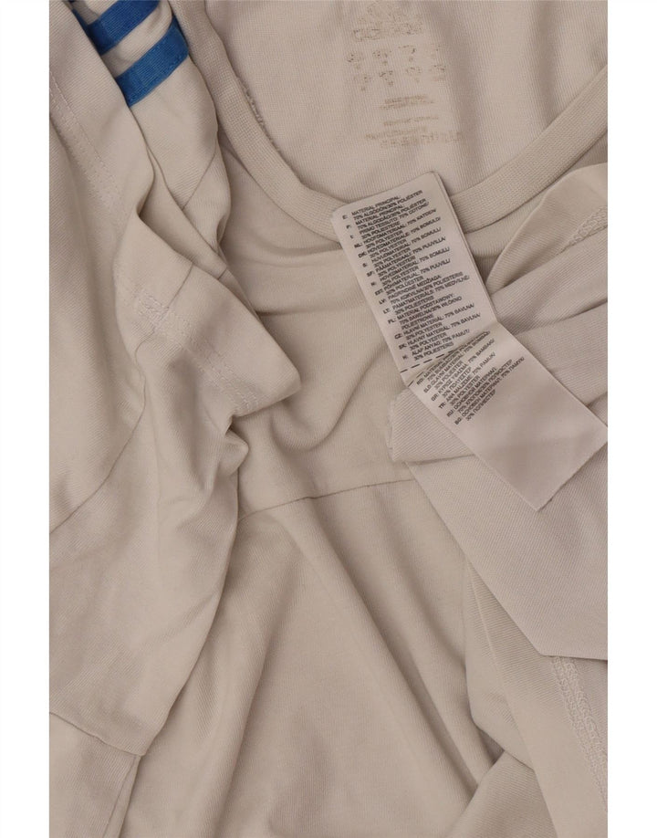 Adidas Mens Camiseta Top Grande Off White Algodão