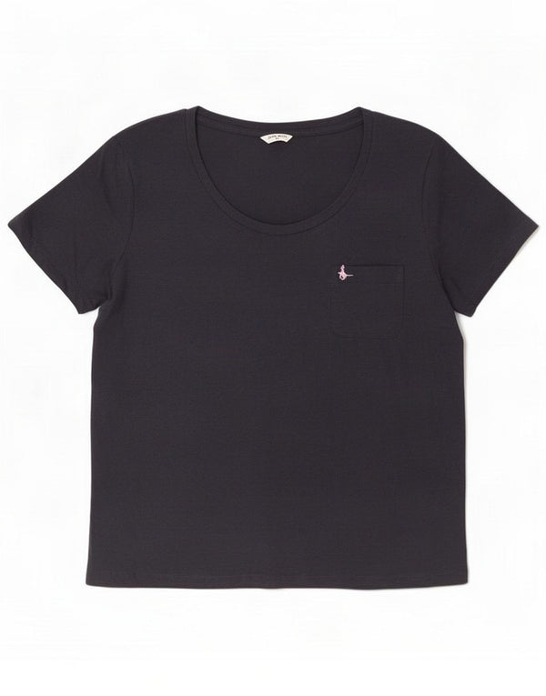 Jack Wills Camiseta feminina top UK 18 XL poliéster azul marinho