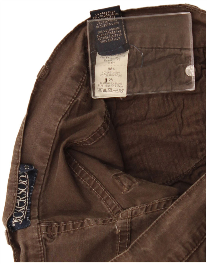 Shorts casual feminino Jeckerson W30 algodão marrom médio