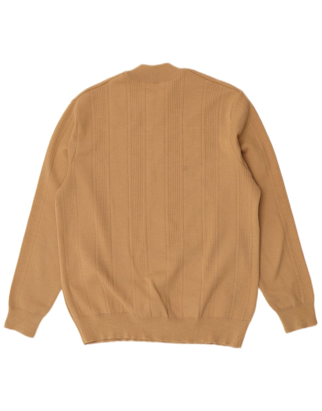 Suéter vintage masculino com gola redonda, marrom médio