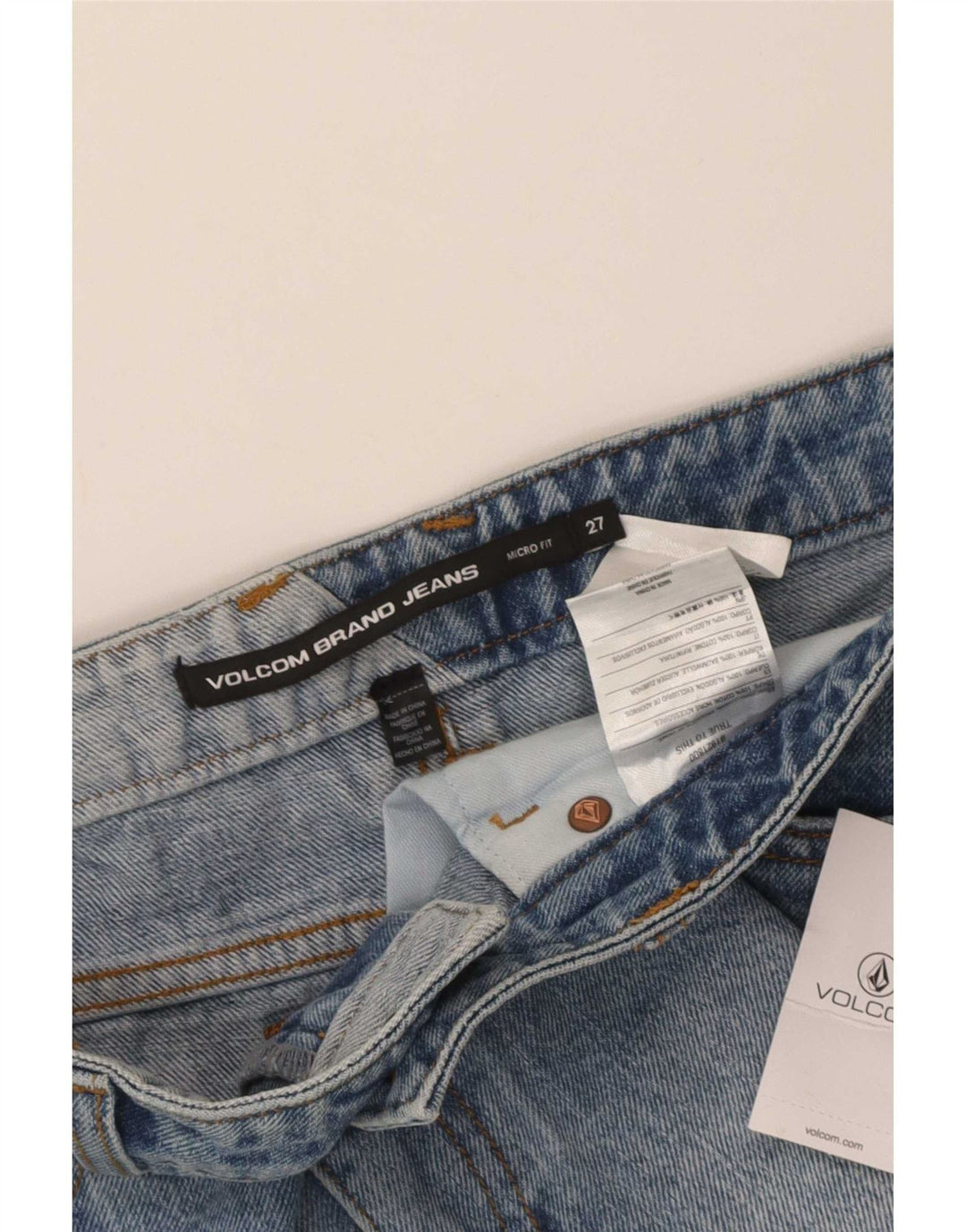 Volcom Womens Hot Pants W27 Pequeno Algodão Azul
