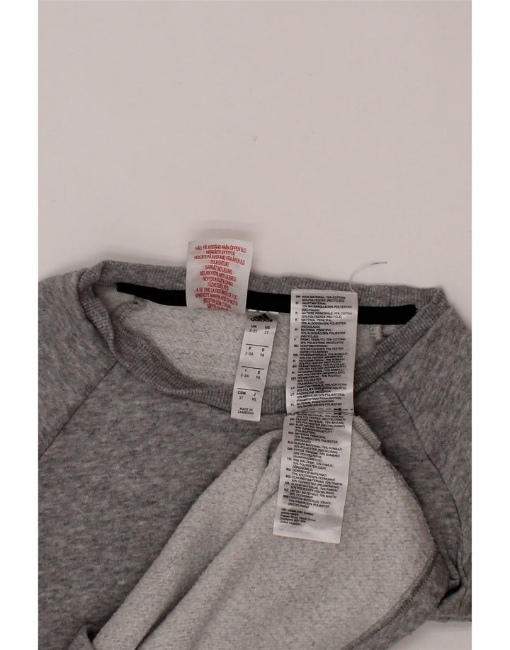 ADIDAS Meninos Sweatshirt Jumper 2-3 Anos Cinzento