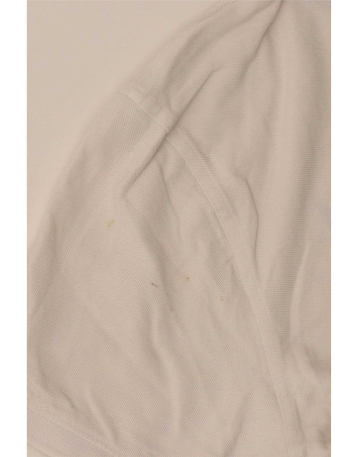 Camisa polo masculina Crew Clothing grande algodão branco