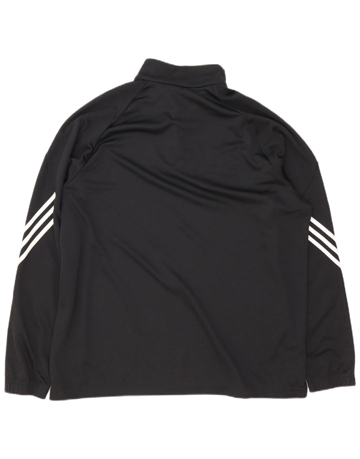 Adidas Mens Climalite Zip Neck Pullover Treino Top 2XL Poliéster Preto