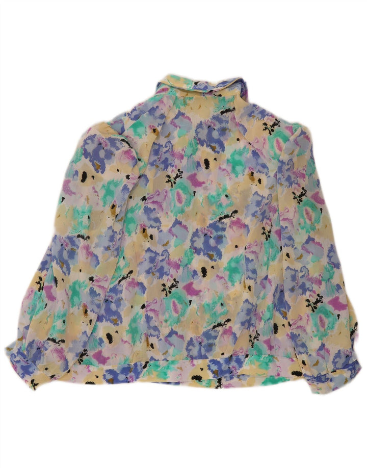 Blusa feminina vintage UK 16 grande tie-dye multicolorida