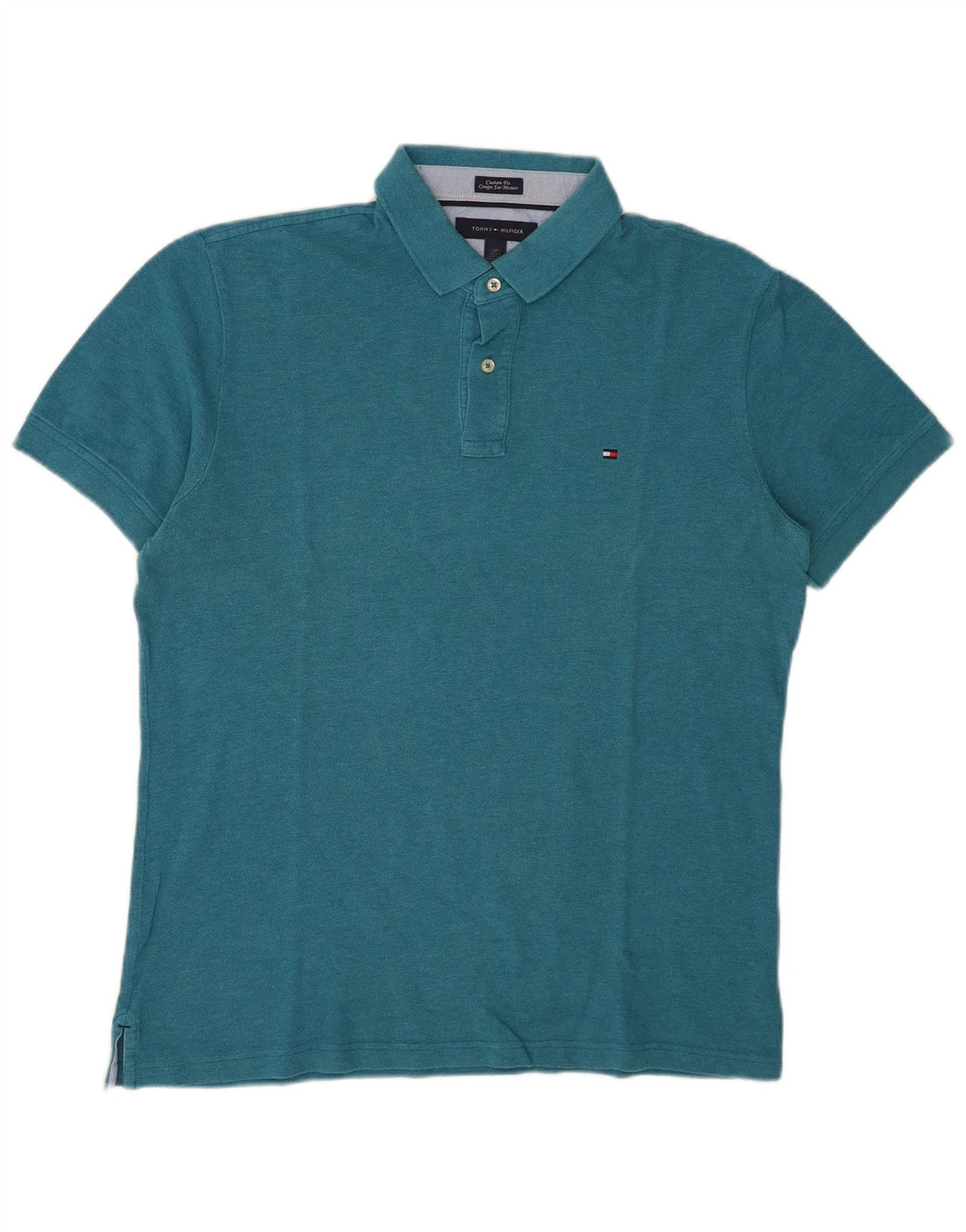 Camisa polo masculina Tommy Hilfiger Custom Fit grande azul